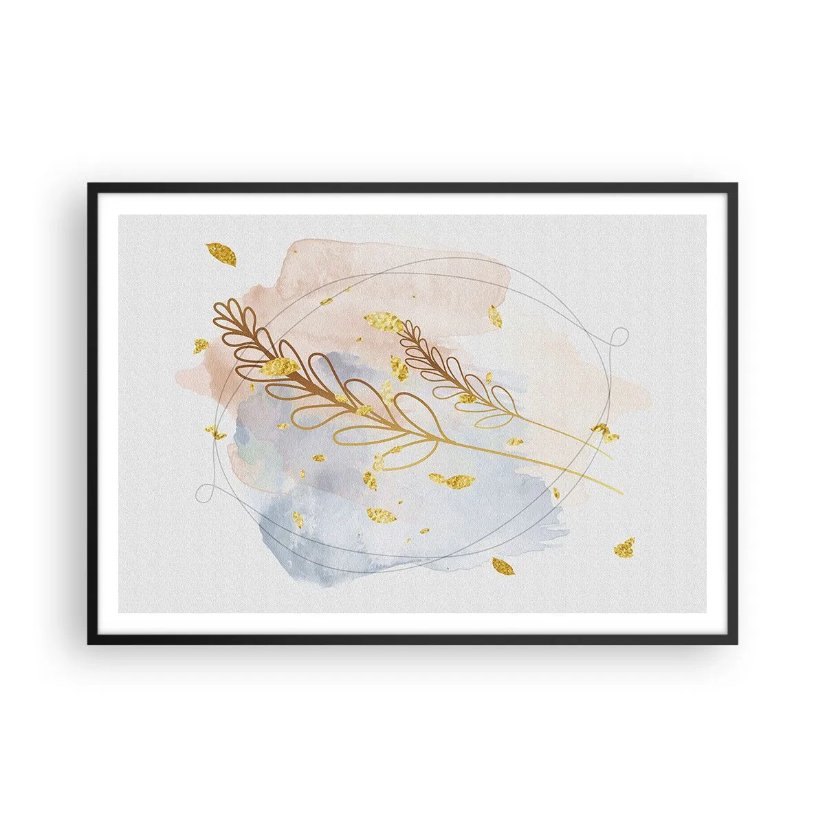 Plakát v černém rámu - Zlatý závan - 100x70 cm