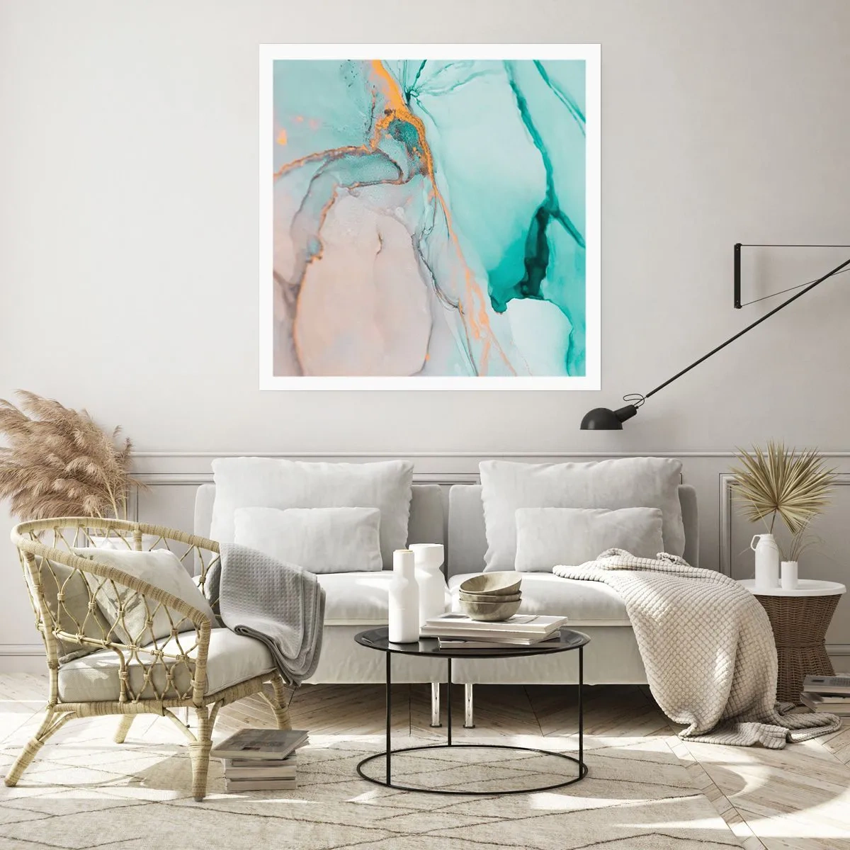 Plakát - Tanec tvarů a barev - 40x40 cm