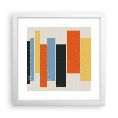 Plakát v bílém rámu - Záznam hudby - 30x30 cm