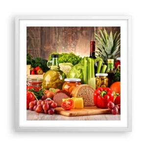 Plakát v bílém rámu - Uzené, pečené, marinované - 50x50 cm