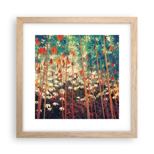 Plakát v rámu světlý dub - Tajný život listů - 30x30 cm