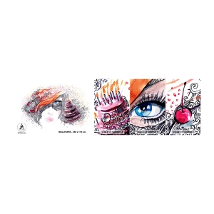 Vzor Fototapety Samolepicí Deluxe Sticker - S ní je každý den svátek - Abstrakce, ženská tvář, Dort - 100x30 cm