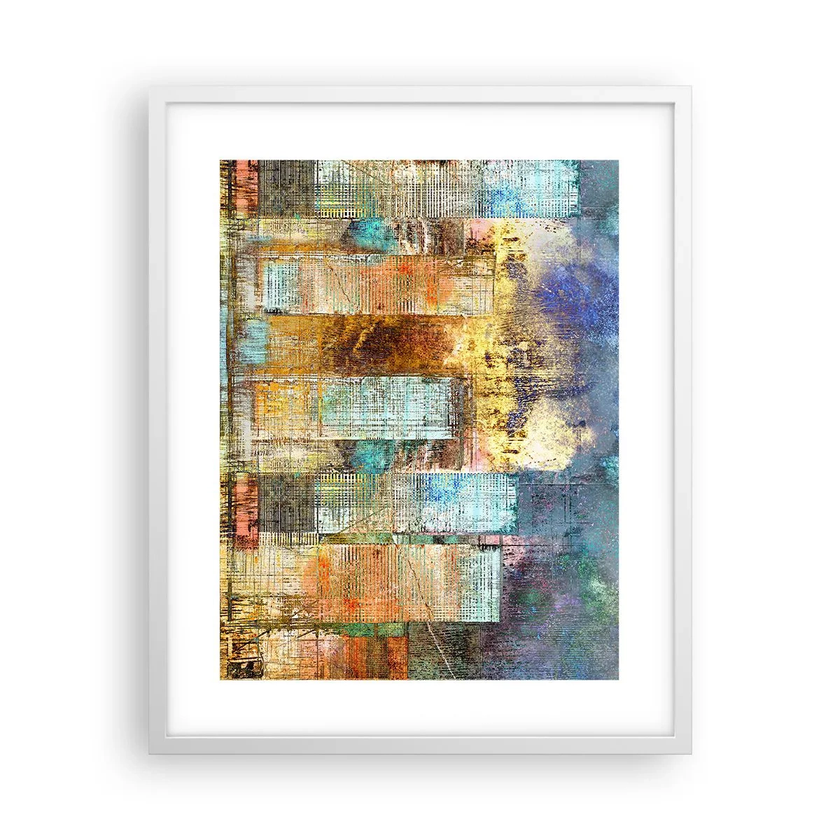 Plakát v bílém rámu - Prosluněná metropole - 40x50 cm