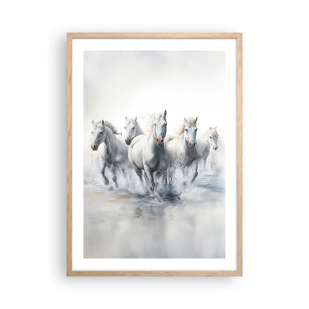 Plakát v rámu světlý dub - Bílá magie - 50x70 cm
