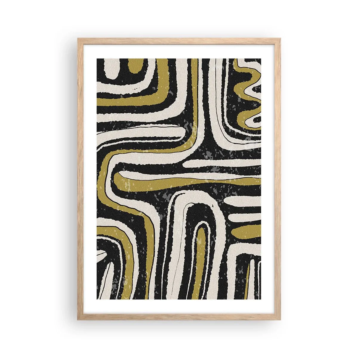 Plakát v rámu světlý dub - Kompozice: trakty a uličky - 50x70 cm