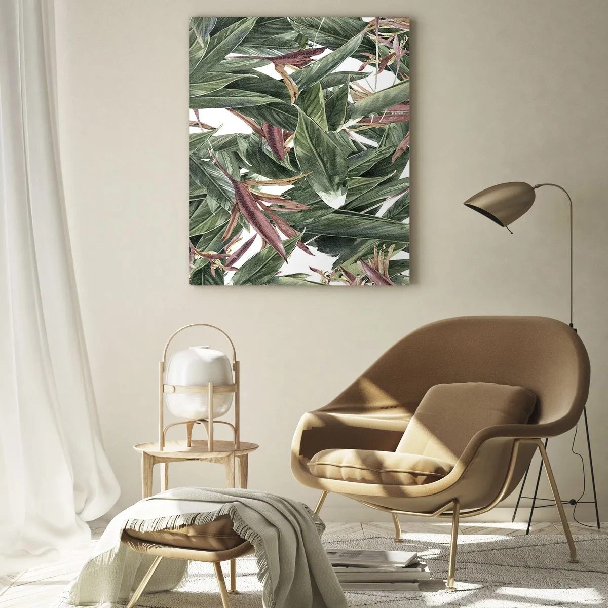 Obraz na skle - Smaragdově-liliové houští - 50x70 cm