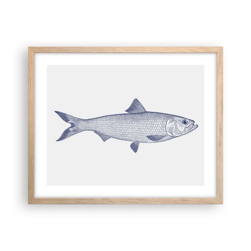 Plakát v rámu světlý dub - Pozdravy ze severních moří - 50x40 cm