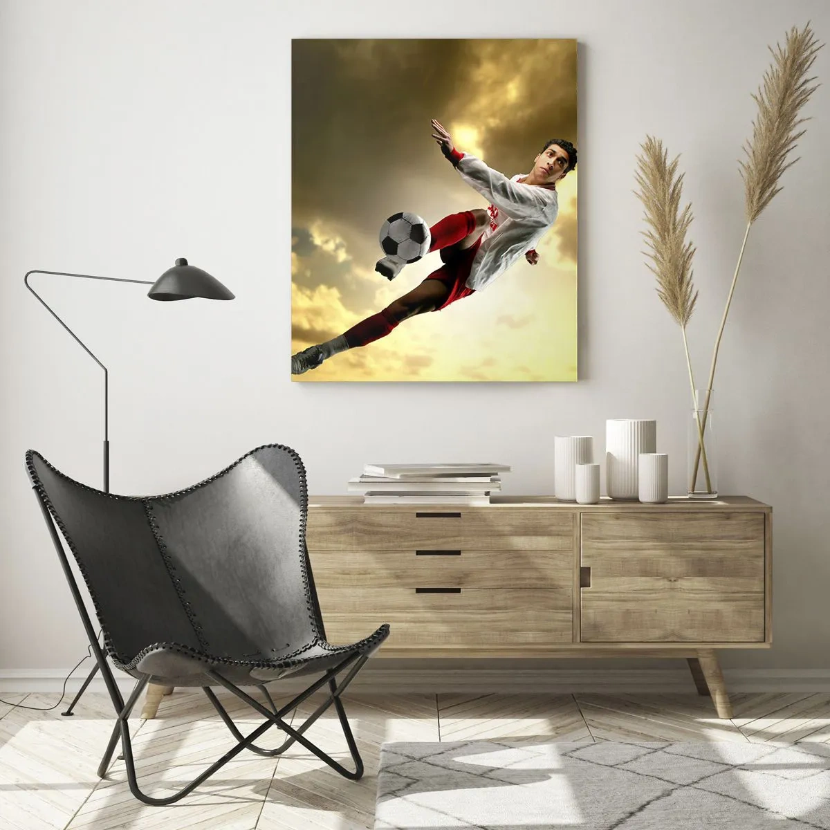 Obraz na skle - Fotbalové nebe - 70x100 cm