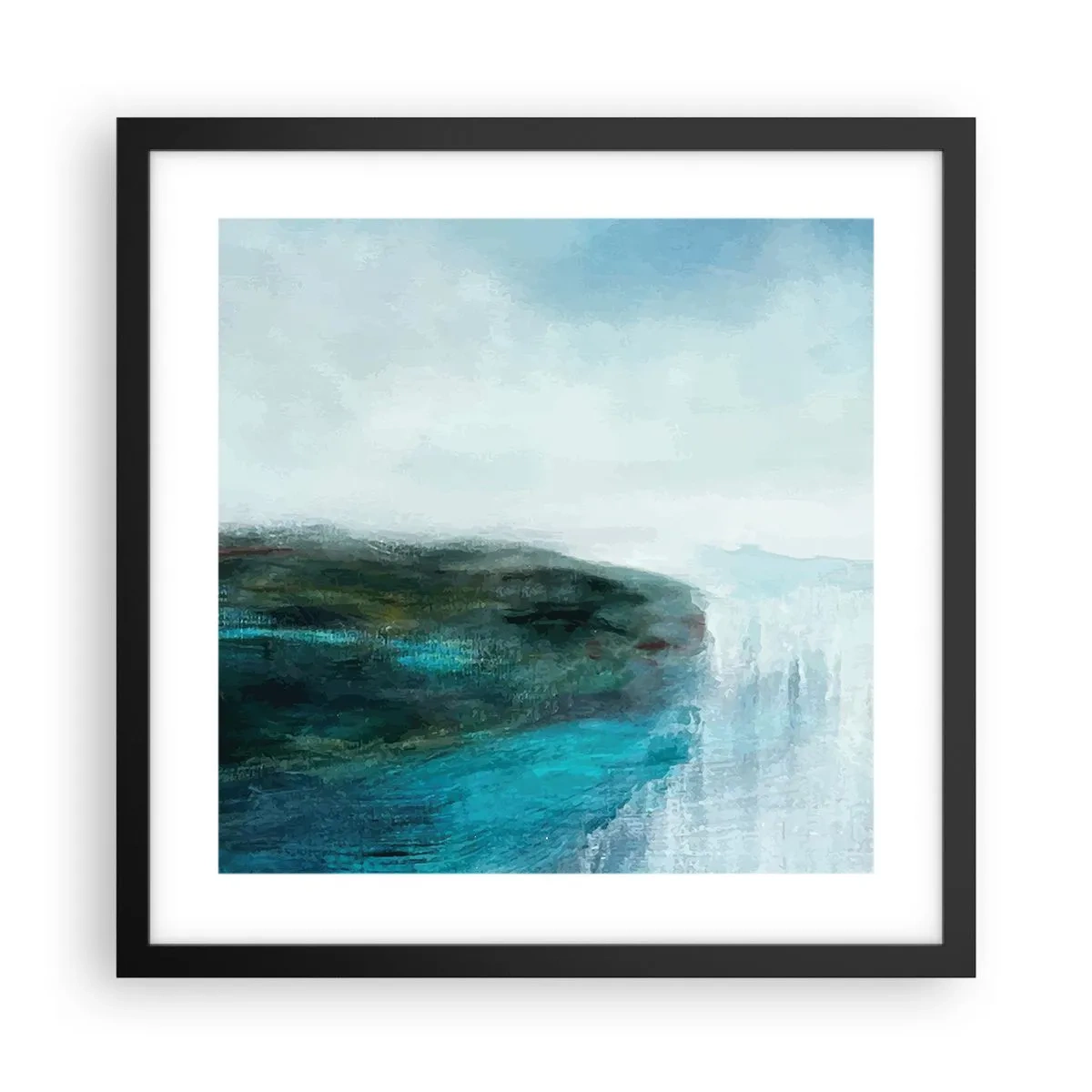 Plakát v černém rámu - Námořní abstrakce - 40x40 cm