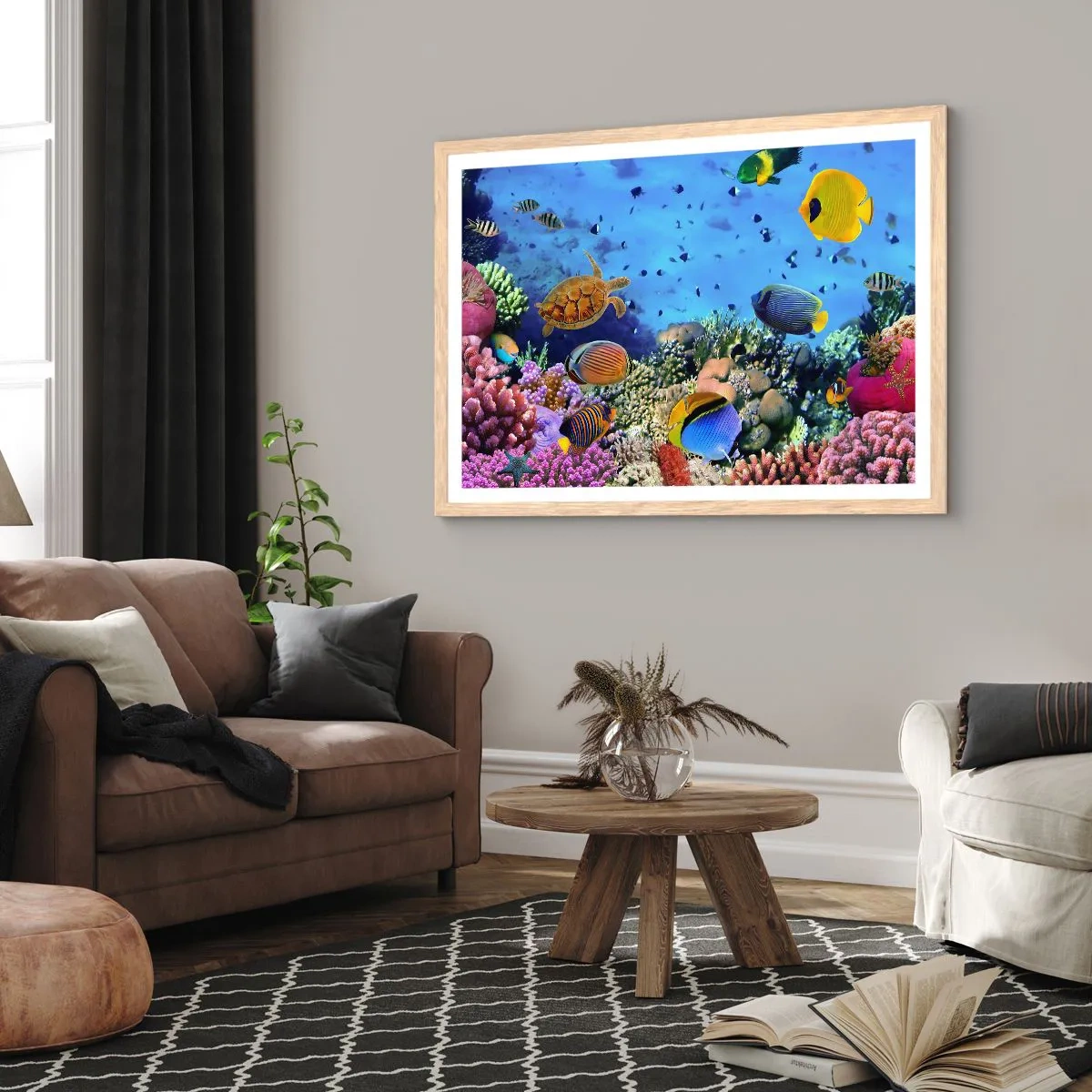 Plakát v rámu světlý dub - Co víme o životě… - 70x50 cm