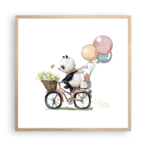 Plakát v rámu světlý dub - Šťastný den - 60x60 cm