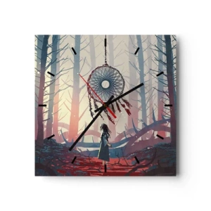 Nástěnné hodiny - Tajný rituál štěstí - 30x30 cm