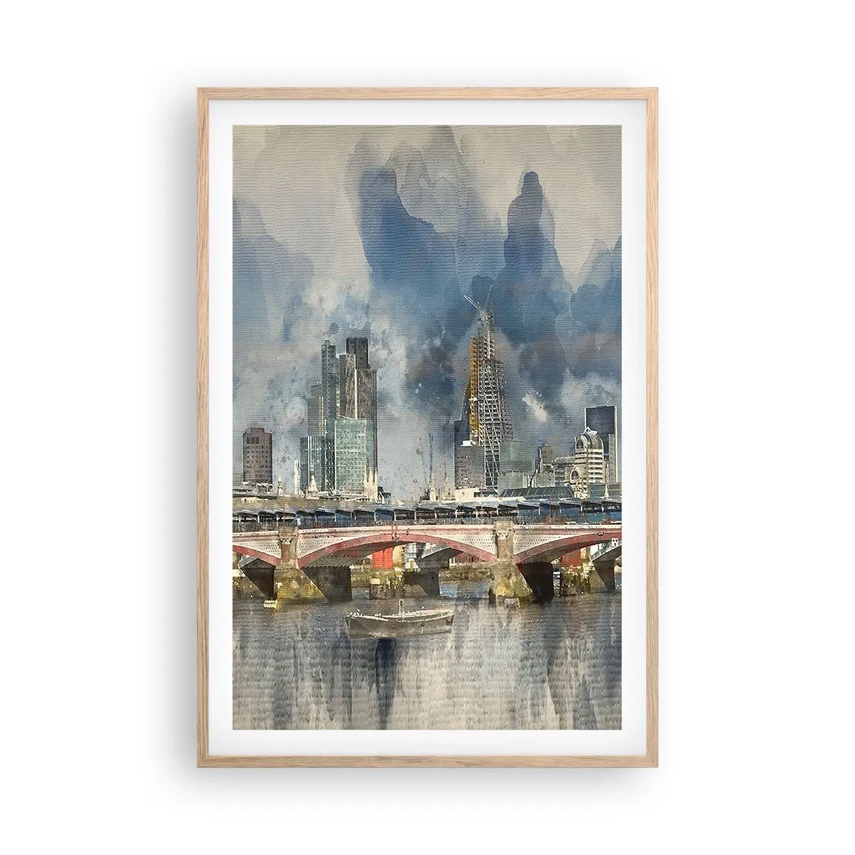 Plakát v rámu světlý dub - Londýn v celé své kráse - 61x91 cm