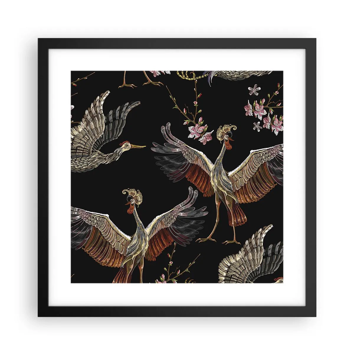 Plakát v černém rámu - Pohádkový pták - 40x40 cm