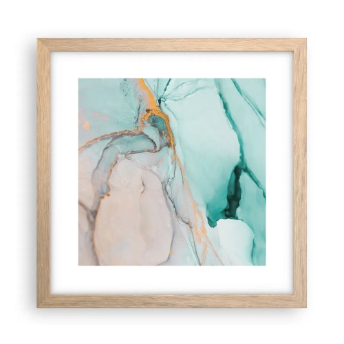 Plakát v rámu světlý dub - Tanec tvarů a barev - 30x30 cm