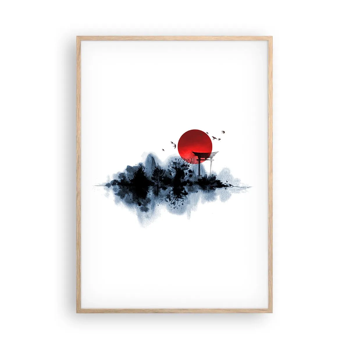 Plakát v rámu světlý dub - Japonský pohled - 70x100 cm