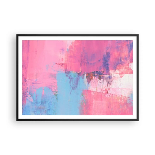 Plakát v černém rámu - Růžová, modrá a špetka světla - 100x70 cm