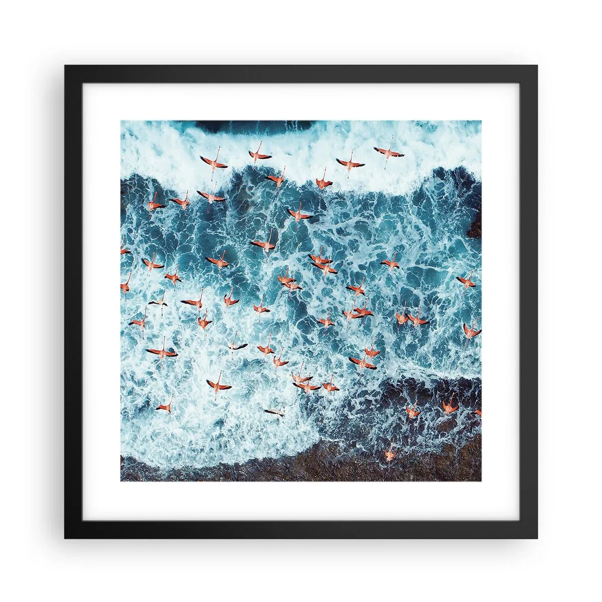 Plakát v černém rámu - Přímořský průvod - 40x40 cm