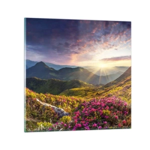 Obraz na skle - Svěžest horského rána - 60x60 cm