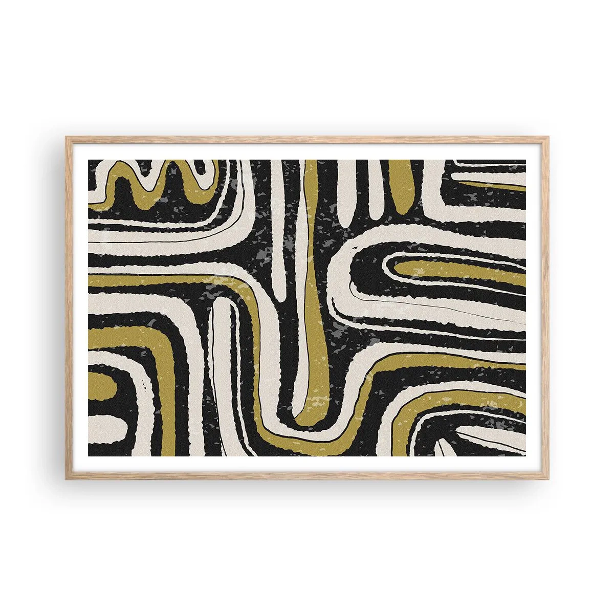 Plakát v rámu světlý dub - Kompozice: trakty a uličky - 100x70 cm