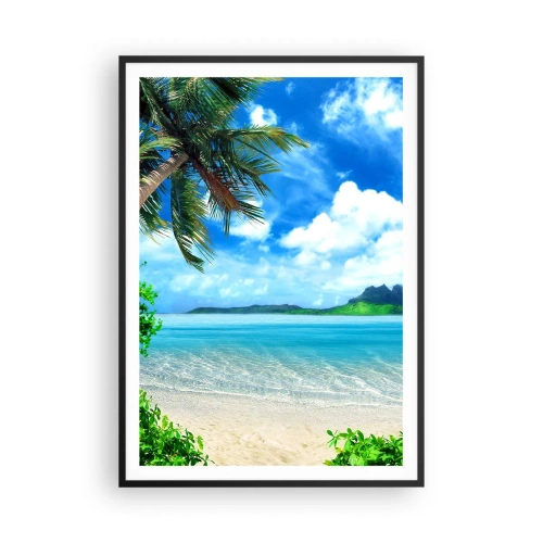 Plakát v černém rámu - Modř tropů - 70x100 cm