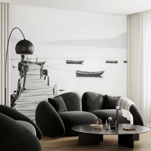 Fototapeta Samolepicí Deluxe Sticker - U tiché a čisté vody - Krajina, jezero, Lodž - 450x315 cm