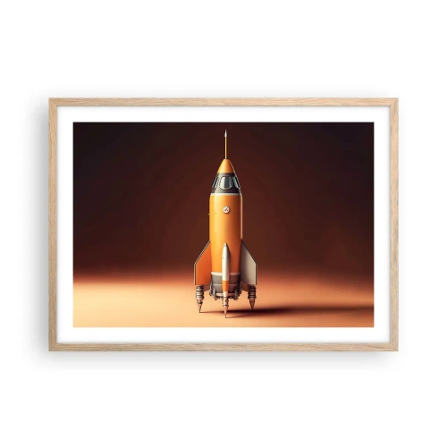 Plakát v rámu světlý dub - Začíná to snem - 70x50 cm