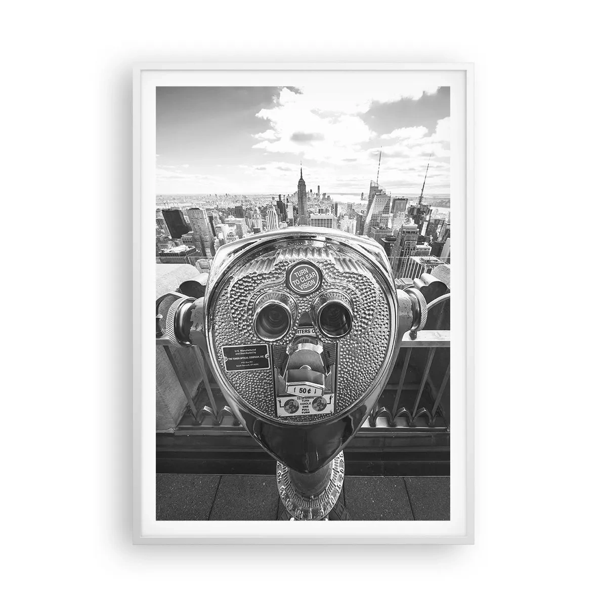 Plakát v bílém rámu - Město nad městy - 70x100 cm