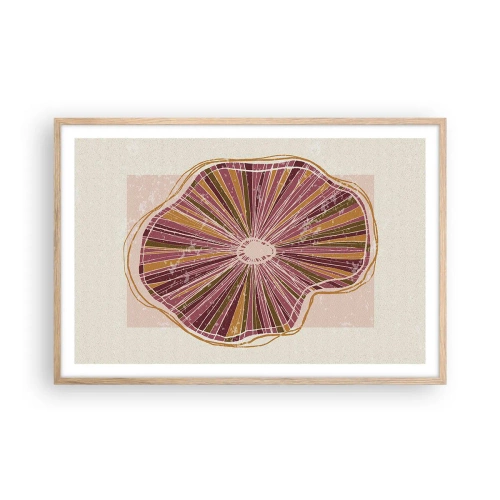 Plakát v rámu světlý dub - Radiální abstrakce - 91x61 cm