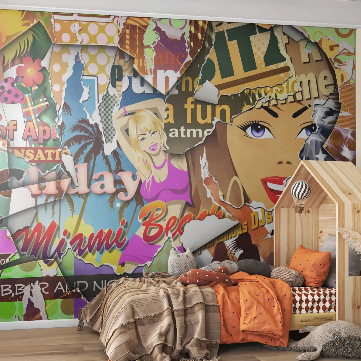 Fototapeta Samolepicí Deluxe Sticker - Prázdninové retrospektiva - Graffiti, Nástěnná malba, Malba koláž - 250x175 cm