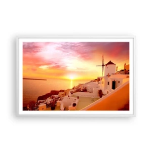 Plakát v bílém rámu - Rozplynout se v bílé a zlaté - 91x61 cm