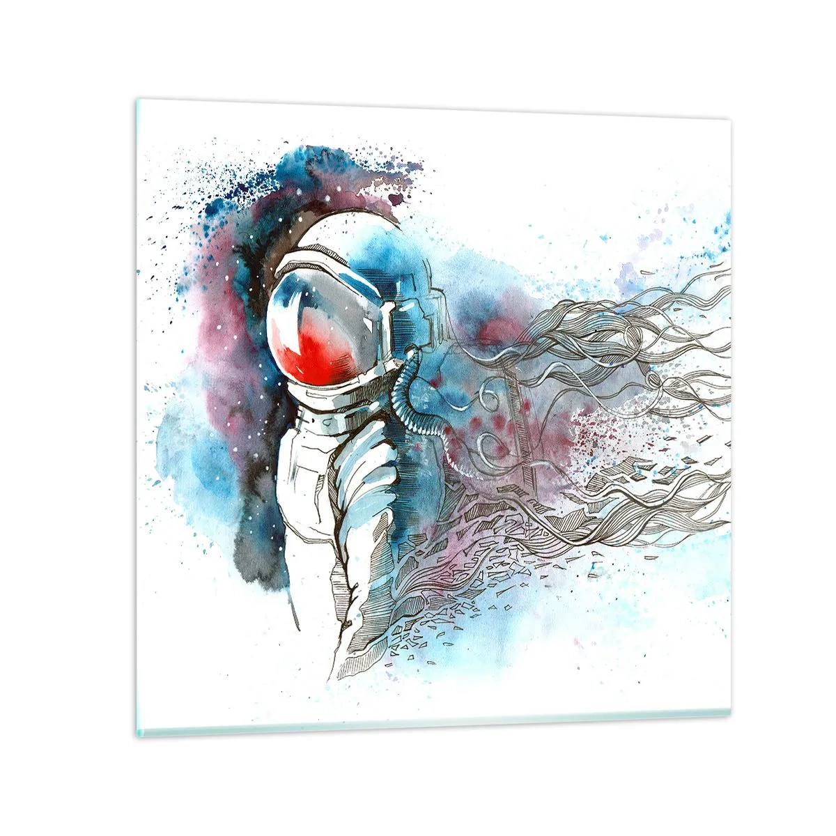 Obraz na skle - Sám s vesmírem - 60x60 cm