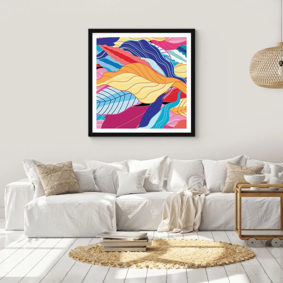 Plakát v černém rámu - Barevný nepořádek - 50x50 cm