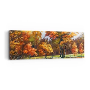 Obraz na plátně - Krajinka ve zlaté a hnědé - 90x30 cm