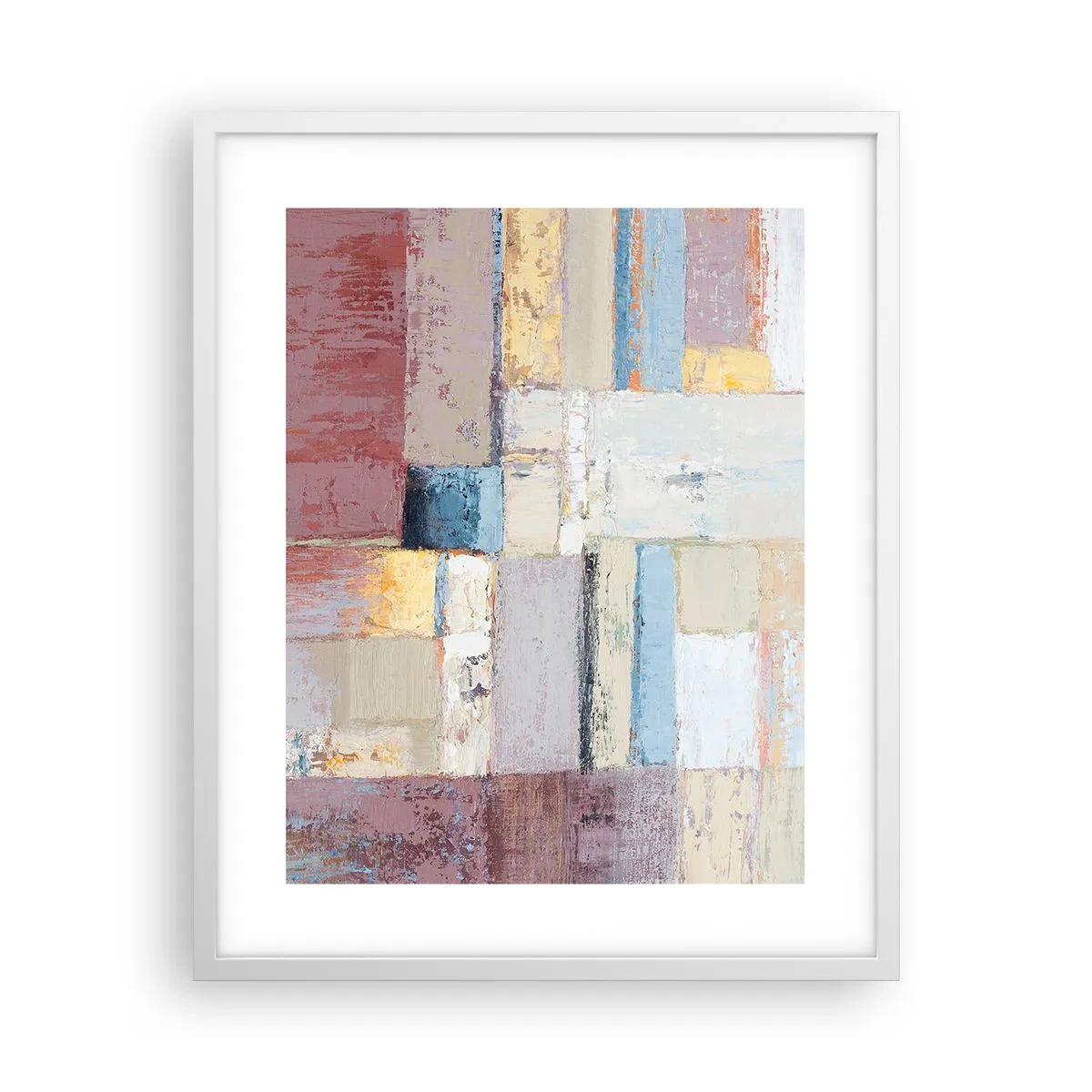 Plakát v bílém rámu - Klid geometrie - 40x50 cm