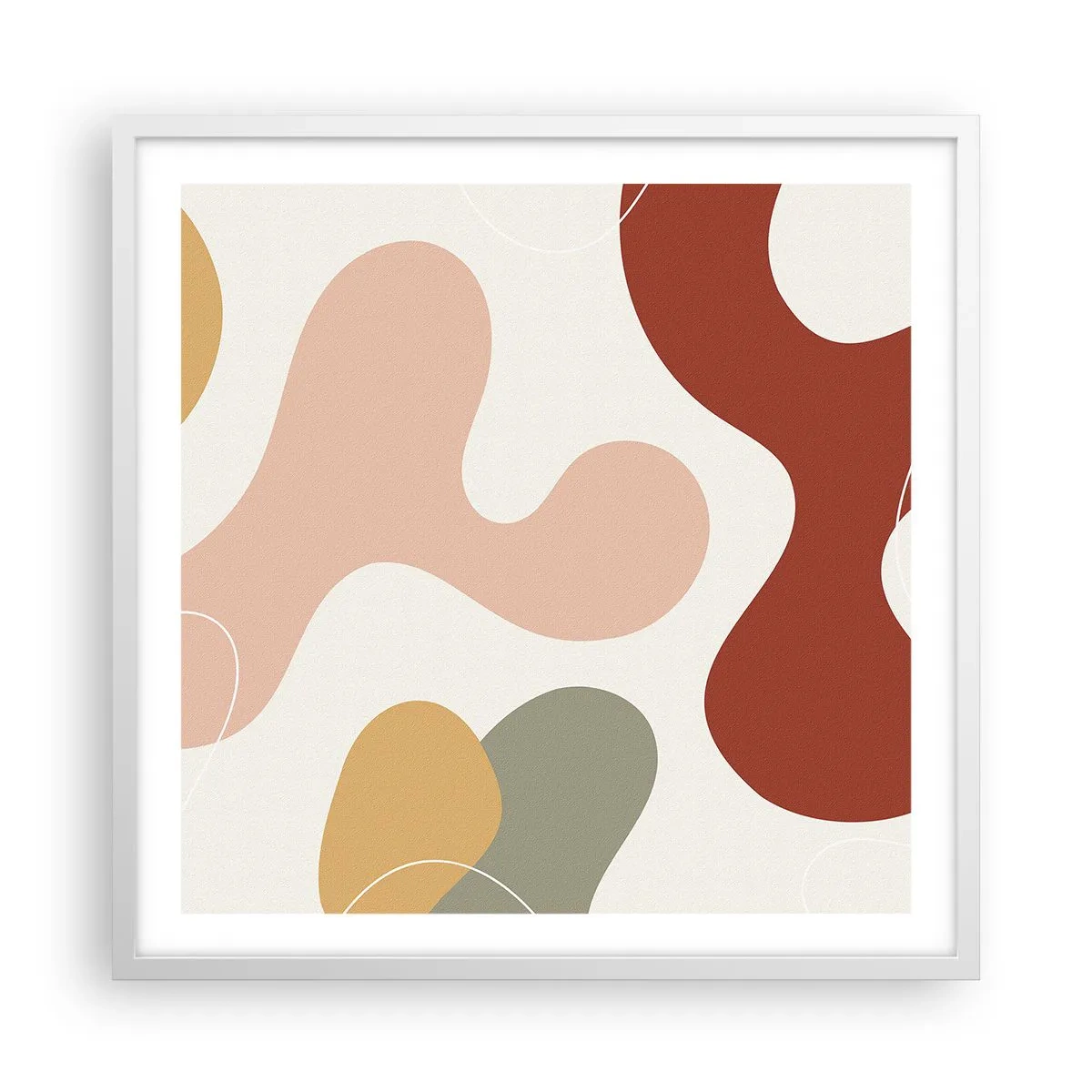 Plakát v bílém rámu - Klikyháky - 60x60 cm