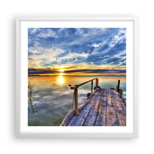 Plakát v bílém rámu - Vítr jde odpočívat - 50x50 cm