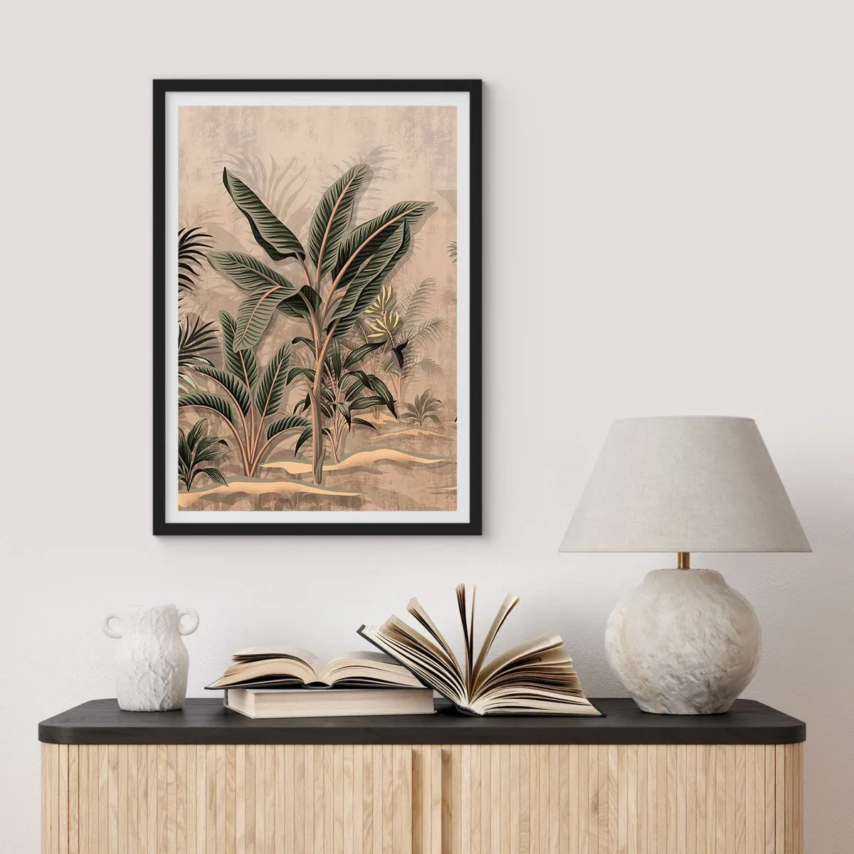 Plakát v černém rámu - Rytina v koloniálním stylu - 70x100 cm
