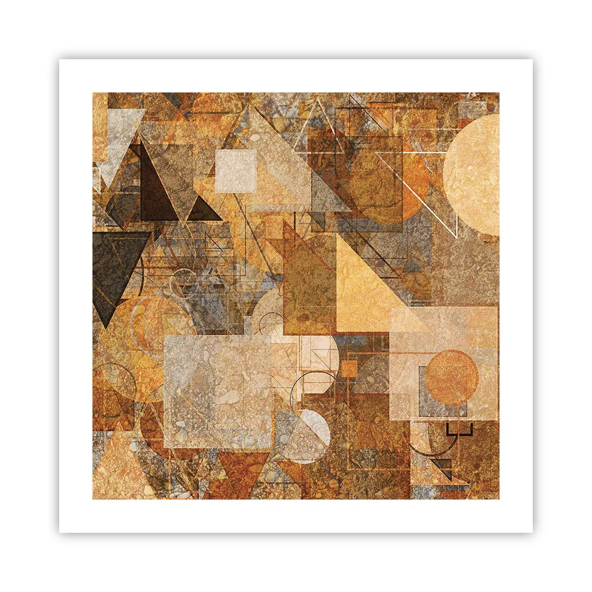 Plakát - Kubistická bronzová studie - 50x50 cm