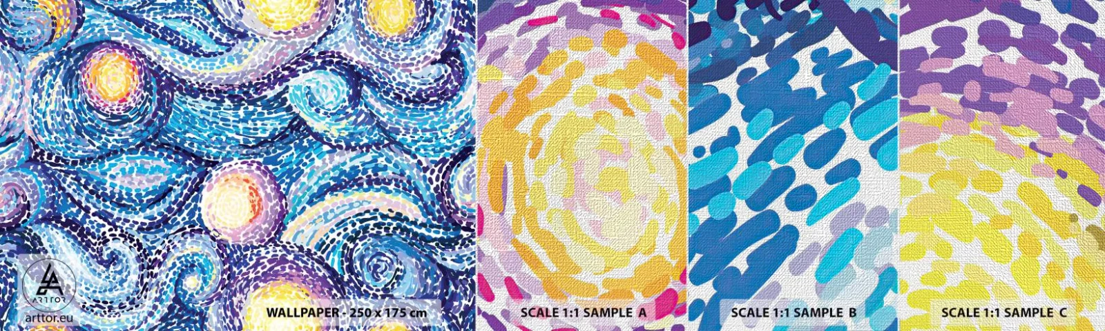 Vzor Fototapety Premium Canvas - Z obrazu van Gogha - Abstrakce, Kus, Malování - 100x30 cm