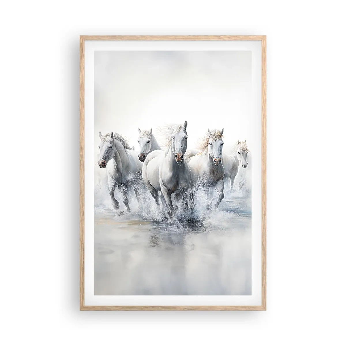 Plakát v rámu světlý dub - Bílá magie - 61x91 cm