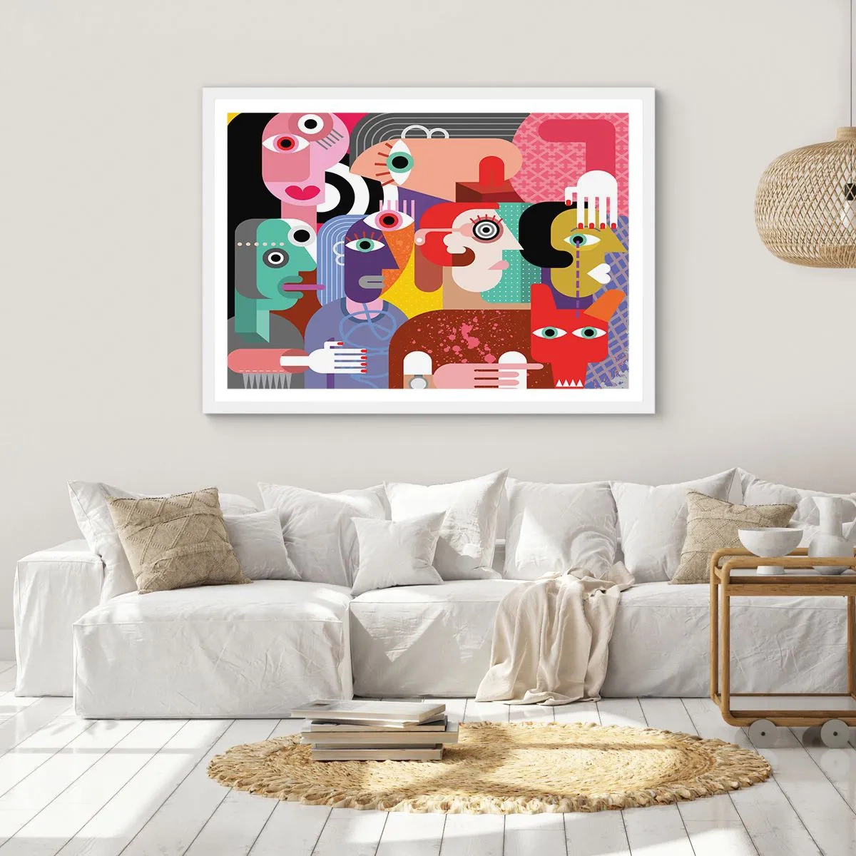 Plakát v bílém rámu - My od pána Picassa - 100x70 cm