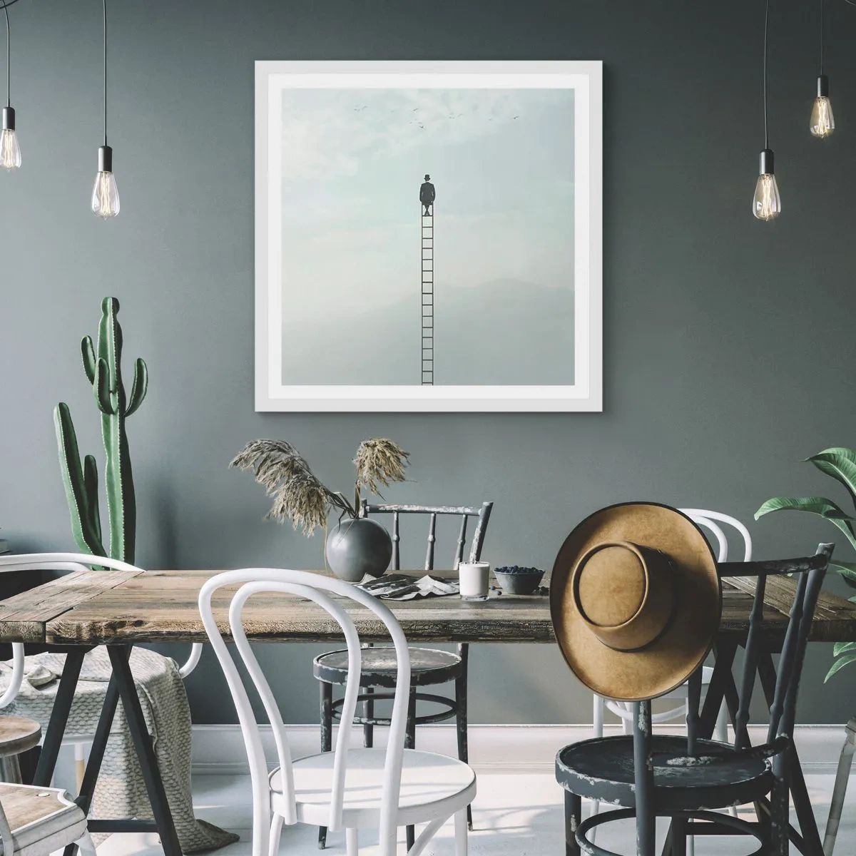 Plakát v bílém rámu - Povznést se nad to - 40x40 cm