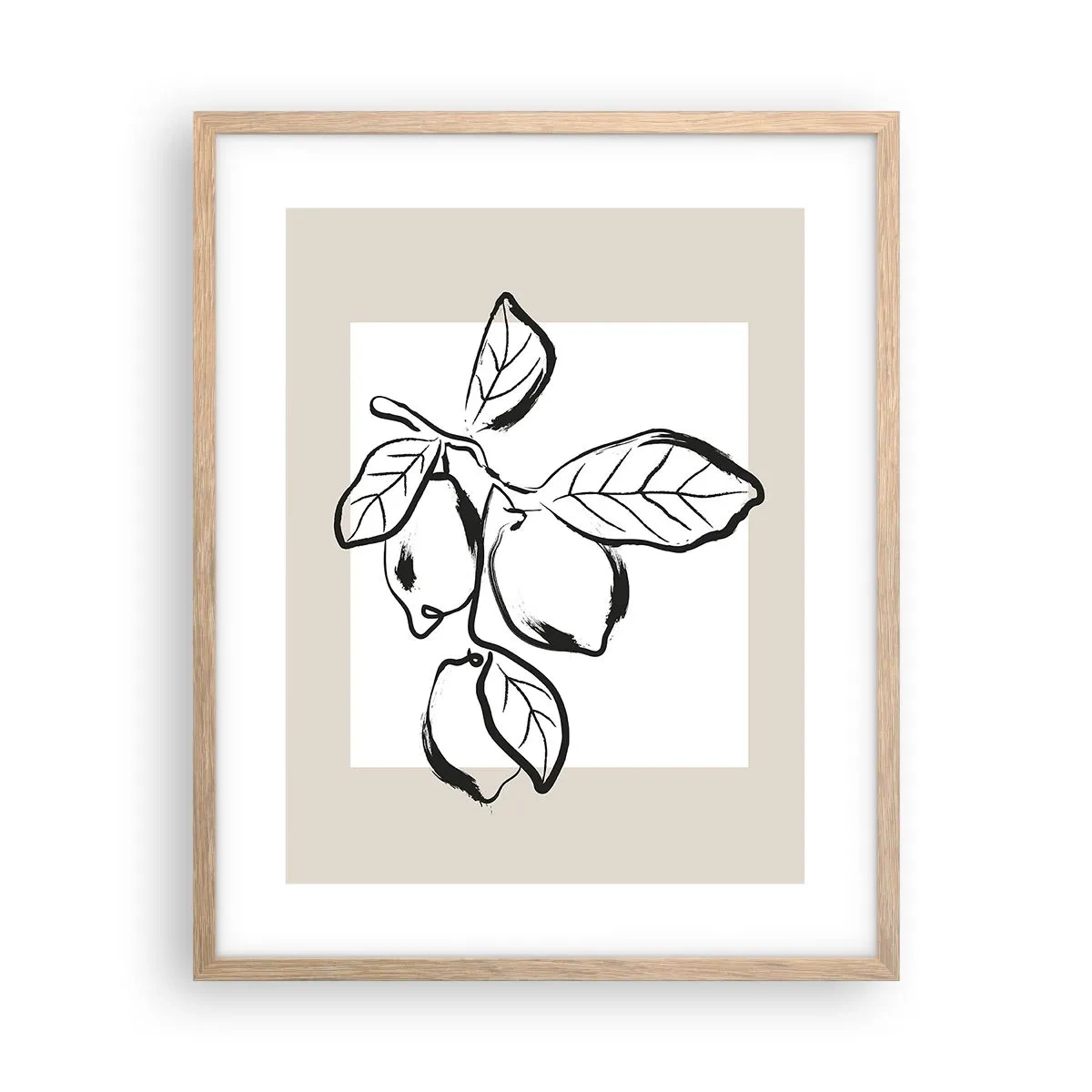 Plakát v rámu světlý dub - Kde citron dozrává… - 40x50 cm