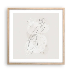 Plakát v rámu světlý dub - Zabloudit pohledem - 50x50 cm