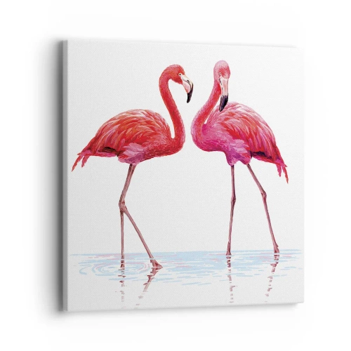 Obraz na plátně - Růžové rendez-vous - 40x40 cm