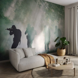 Fototapeta Samolepicí Deluxe Sticker - Jeden za všechny… - Voják, Zbraň, Puška - 400x280 cm