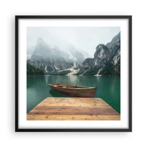 Plakát v černém rámu - „Hrdé skály vepředu“ - 50x50 cm