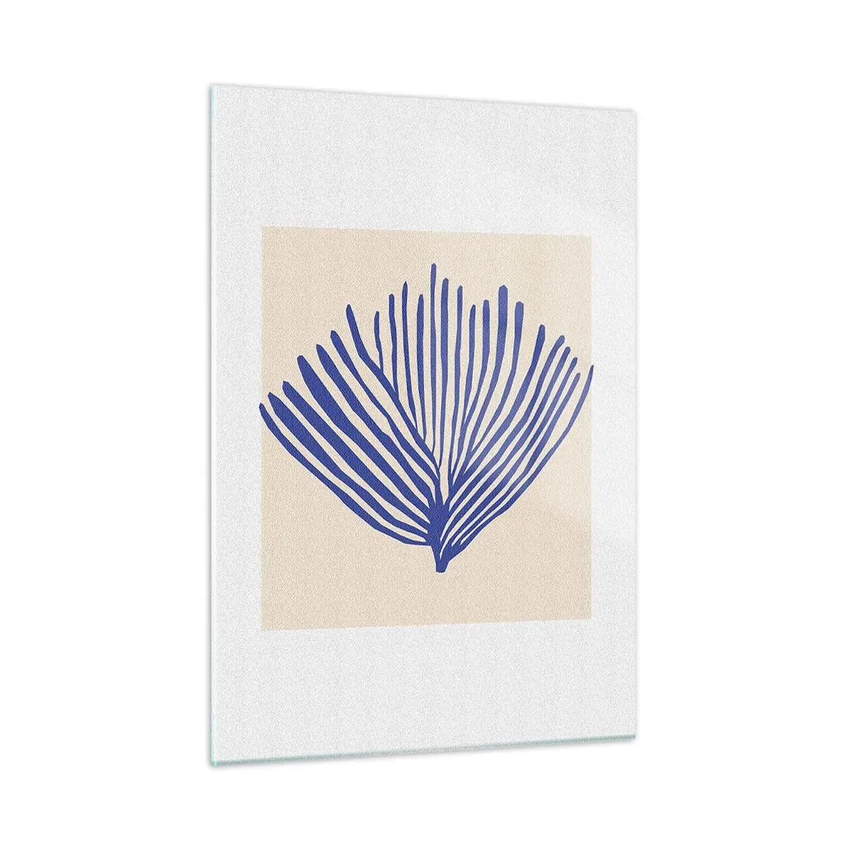 Obraz na skle - Modrý vějíř - 50x70 cm