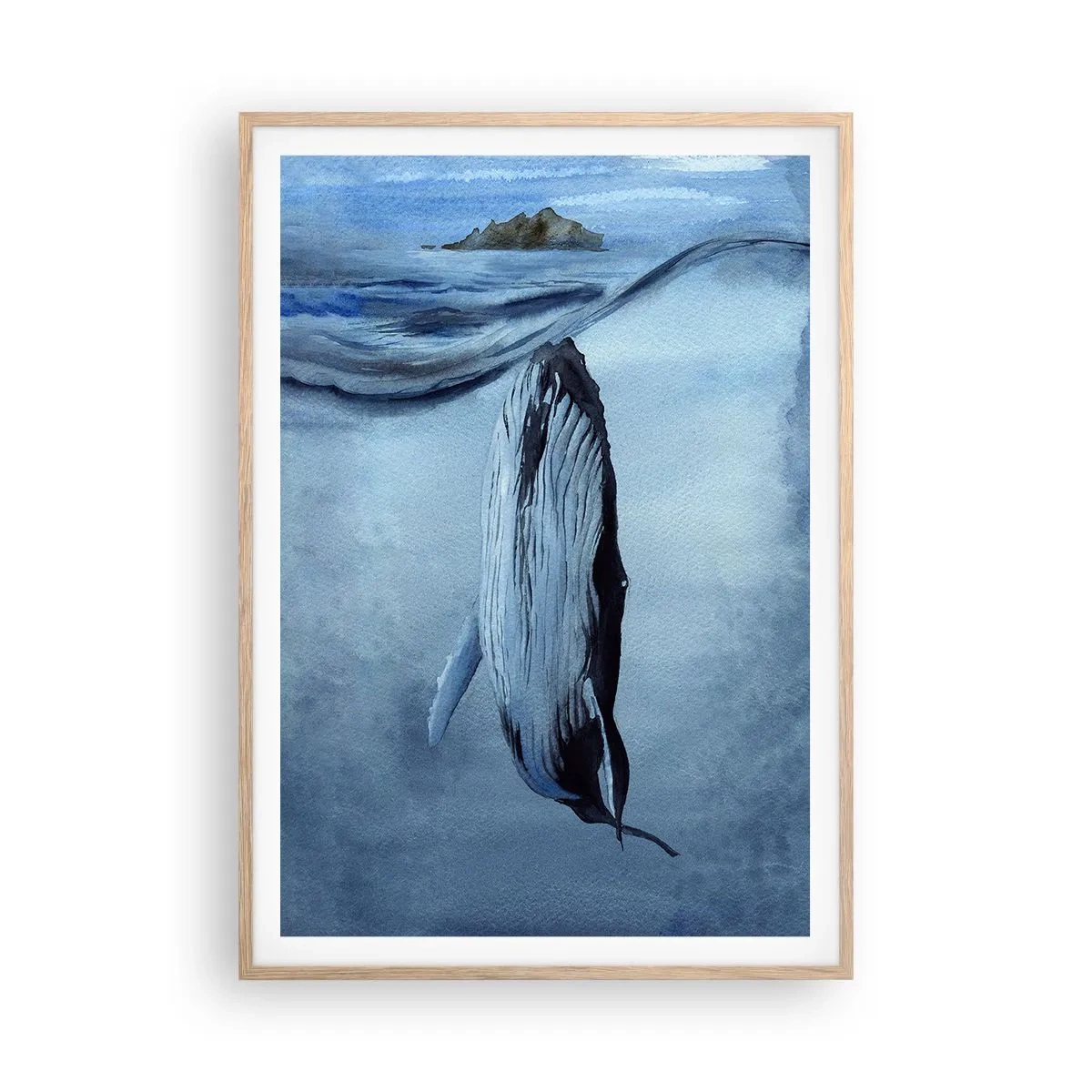 Plakát v rámu světlý dub - Dva světy severu - 70x100 cm